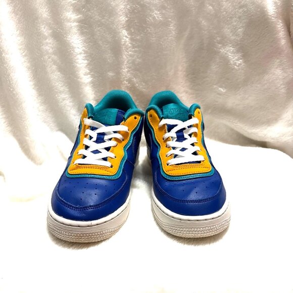 Nike Air Force 1 Low Sneakers Blue/Yellow/Teal Size 7Y - Picture 3 of 7